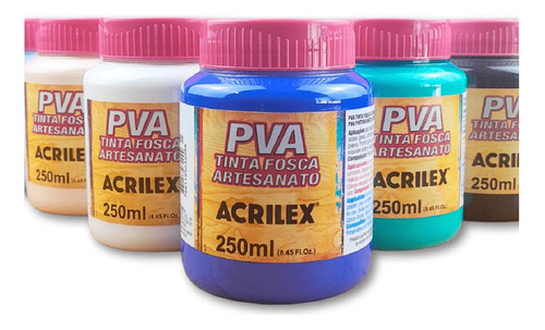 Tinta Pva Fosca Acrilex 250 Ml Artesanato Cor Mineral