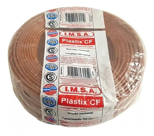 Cable unipolar IMSA Plastix CF 1x2.5mm² marrón x 100m en rollo