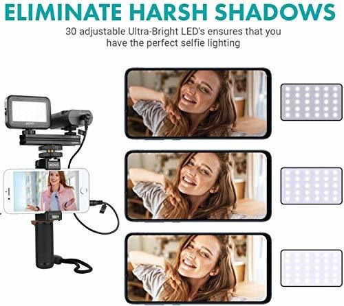 Smartphone Video Kit V2 Agarre Rig Microfono Lavalier Luz 5