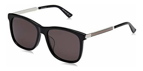 Gucci Gafas De Sol De Moda Gg0078sk 002 Negro/plata Vvf3q