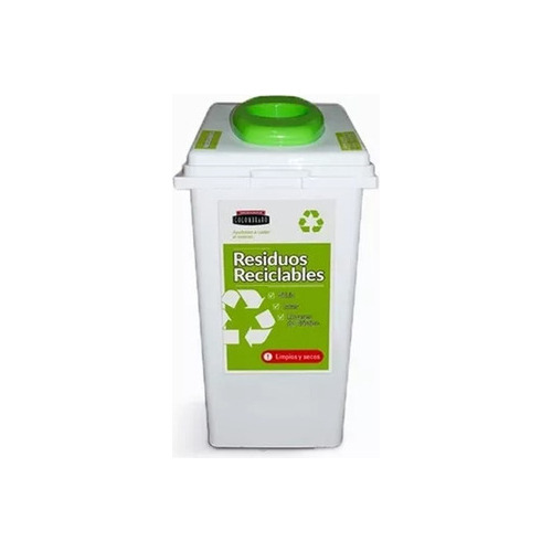 Imagen 3 de 5 de Recipiente Basura Reciclado Colombraro Adosable 60 Lt - Mm