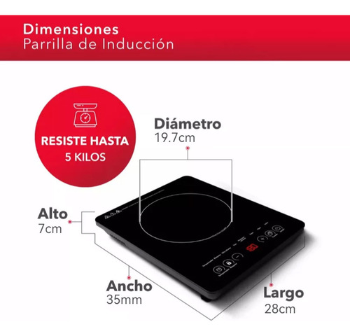 Keluona Kl-2a1 Parrilla De Inducción Eléctrica Cocina Color Negro