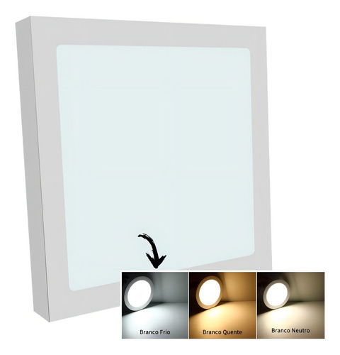 Plafon Sobrepor 6w Mini Luminaria Led Quadrada 8,5cm Teto