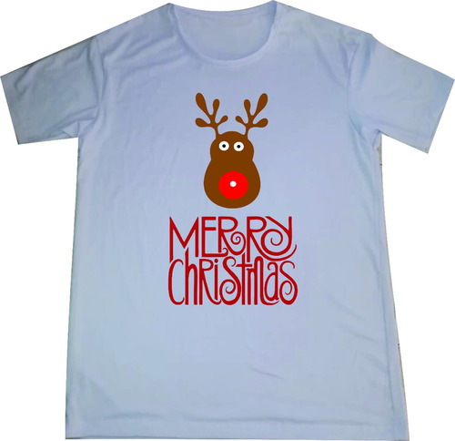 Camisetas Navideñas Reno Merry Christmas Adultos Y  Niños 