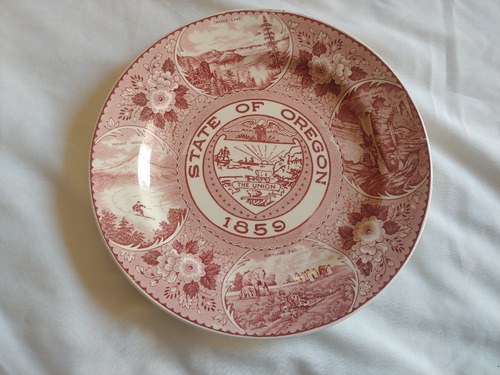 Plato State Of Oregon 1859 Fine Staffordshire Ware By Enco !