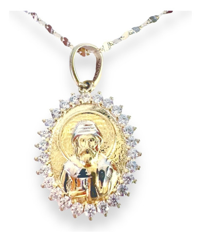 Cadena Con Medalla San Charbel Zc 1.7 Cm De Oro 10k - Hestia