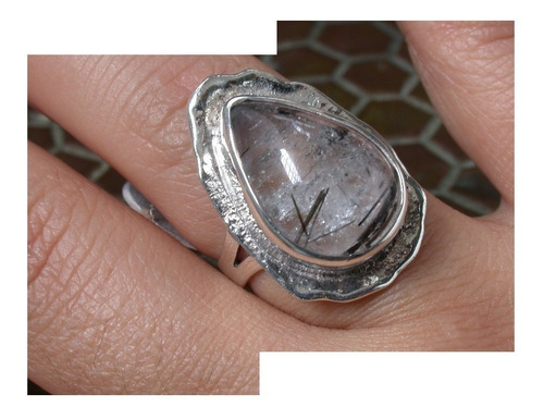 Anillo Plata 925 Rutilo Piedra Legitim Enorme Oferta Luli