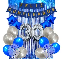 Comprar Combo Globos Cumpleaños Perlados Cristal Confeti  Plata Azul