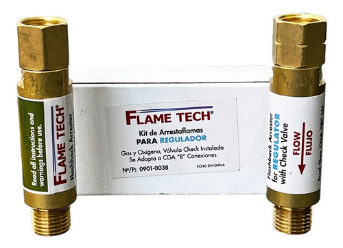Arrestaflama Para Regulador Con Válvula Check Flame Tech