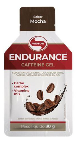 Kit 6x: Endurance Caffeine Carboidrato Em Gel Mocha Vitafor