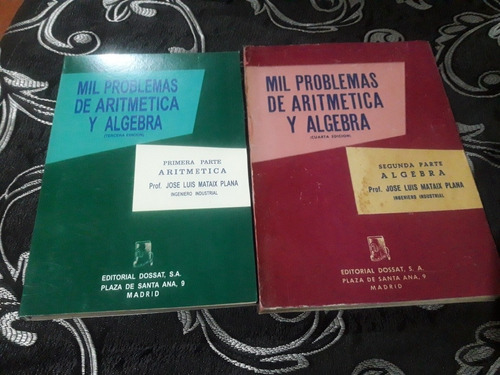 Libro 1000 Problemas Aritmetica Y Algebra Mataix Plana