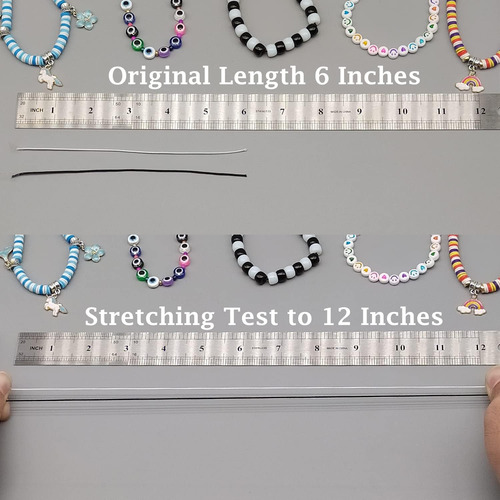 Cuerda Elástica Para Pulseras, 4 Rollos De 1 Mm De Cuerda El