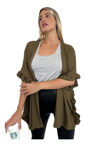 Imagen 3 de 8 de Saco Mujer Jorgelina Arza Modelo Amapola De Lanilla Morley