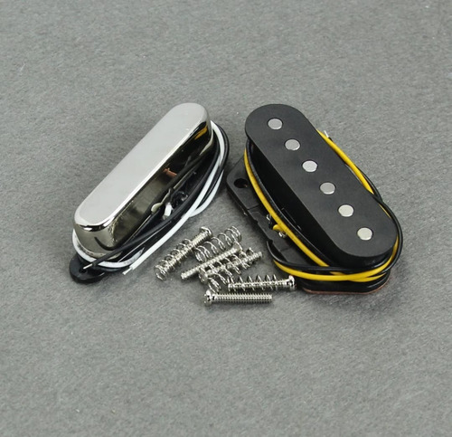 Fleor Captadores Luxo Alnico 5 Telecaster Vintage Classico Cor Preto Com Cromado