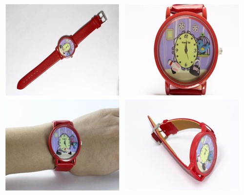 Reloj Rojo Y Morado Niña Vintage Moda Envío Gratis R196