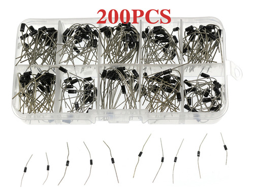 New Kit Surtido De Diodos: 200 Piezas, 10 Valores, Incluye