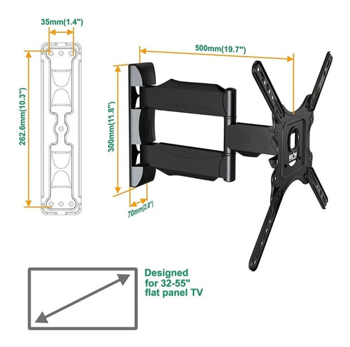 Soporte Extensible Tv Brazo Pared 32 A 55 Pulgadas Ref P-4.
