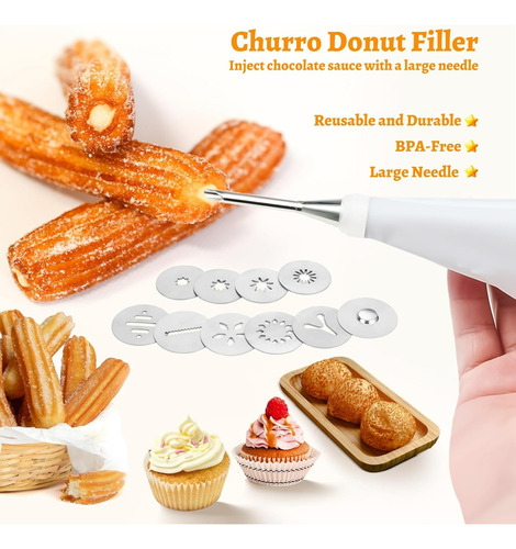 Churro Maker Machine Kit De 20pcs -tartas Postres Diy Maker