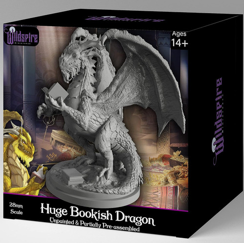 Wildspire Fantasy Bookish Dragon Miniatura - Enorme Tamaño 6