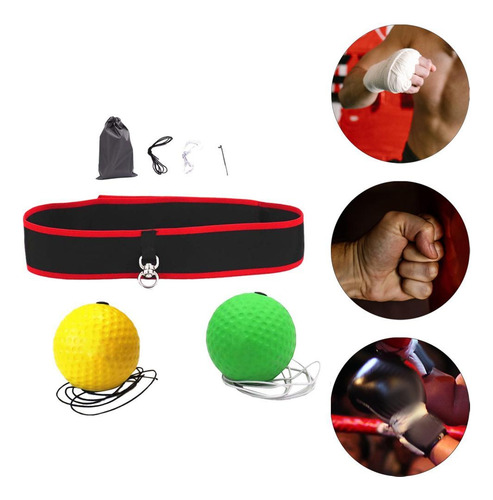 2 Pelota De Boxeo Para , Diadema, Pelota De Bolas Amarillas