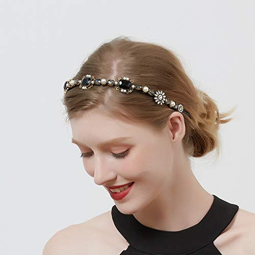 Diadema De Cristal Barroco Aimimier, Vintage, Con Gemas De P