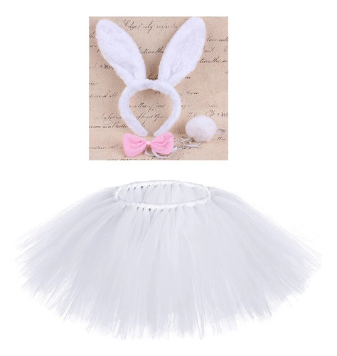 Faldas De Pascua Para Niña Con Forma De Conejo, Color Blanco
