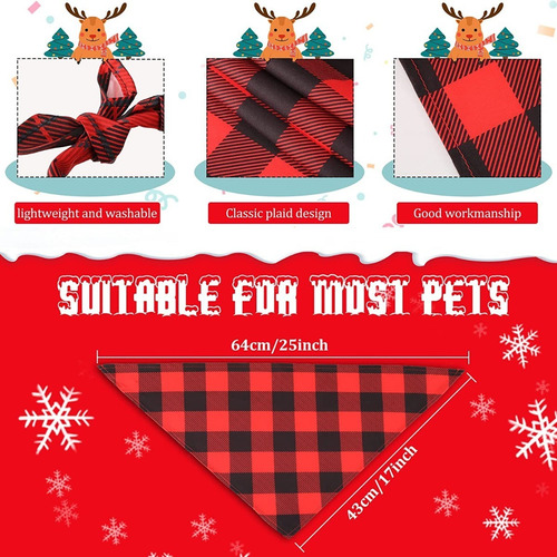 Imagen 4 de 7 de 2 Lindas Pañoletas Perros Y Gatos De Navidad Mascotas
