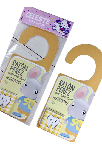 Souvenirs Cuelgapuerta Ratón Pérez Personalizados X20