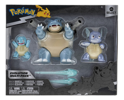 Pokemon Select Squirtle, Wartortle Y Blastoise Multi Pack