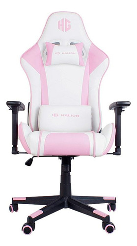 Silla Gamer 3d Ajustable Color Rosado Halion Ha-s44