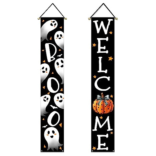 Pancarta De Halloween Porche De Bienvenida De Fantasmas...