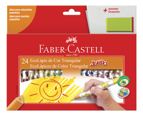 Lápis De Cor Ecolápis Jumbo 24 Cores Faber-castell