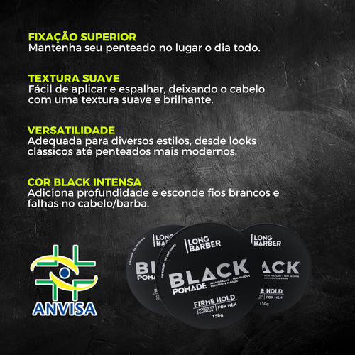 Pomada Black 150g Escurecedora Barba Cabelo Brilho Extra