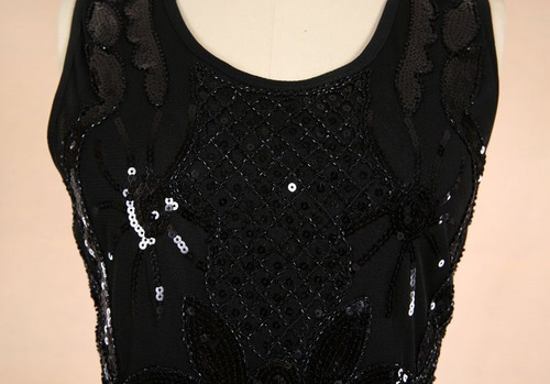 Vestido De Fiesta Negro Con Lentejuelas Talla M En Stock