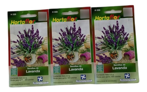 3 Sobres De Semilla De Lavanda