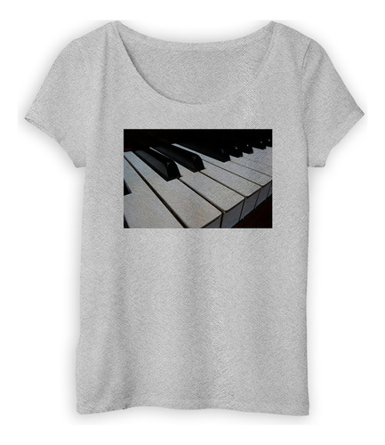 Remera Mujer Piano Teclas De Perfil Musical Deco M2