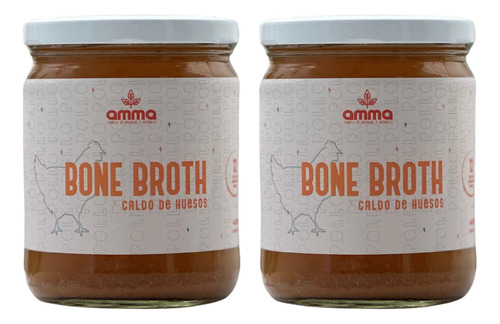 2 Pack Caldo De Huesos Pollo 400ml Bone Broth Amma Orgánico