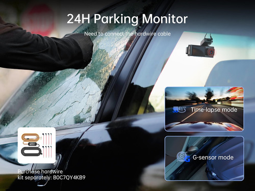 Dash Cam Pelsee P2 Trio 4k De 3 Canais Wifi Frontal/traseiro