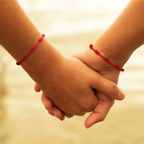 2 Pulseiras 7 Nós Cabala Kabbalah Contra Inveja E Mal Olhado Cor Vermelho