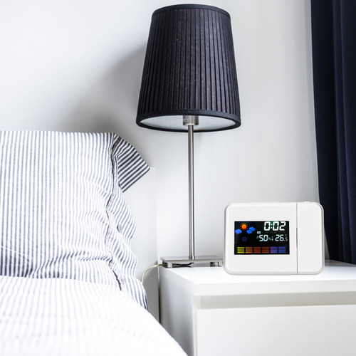 Termómetro Led De Proyección Interior Con Despertador