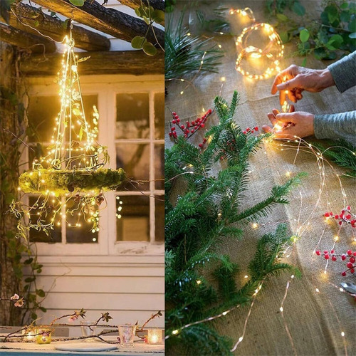 / Luces Centelleantes En Cascada Para Árbol De Navidad