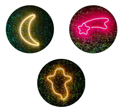 Trio Luminárias Neon Led Kit Halloween Instagramavel Bivolt