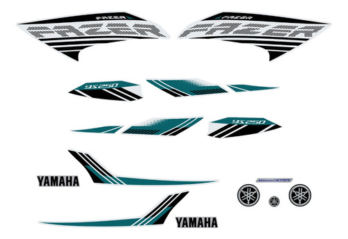 Kit Adesivos Yamanha Fazer 250 Blue Flex 2016 Branca 10652