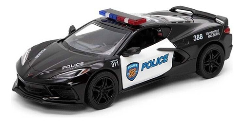 Corvette 2021 Policia, Escala 1:36 Kinsmart. 12,7cms.
