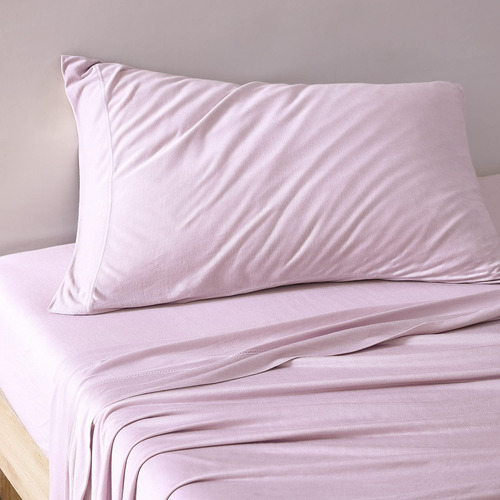 Juego Fundas De Almohada Lila Estandar Transpirable Frescas
