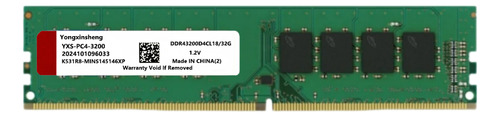 Memoria Ram Ddr4 1x32gb 3200mhz Pc4-25600 Dimm 1,2 V Desktop