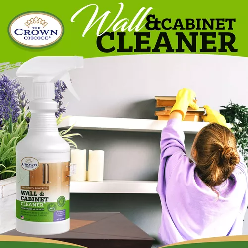  Limpiador de pared natural para paredes pintadas, techo,  gabinetes, zócalos, madera, acero inoxidable, 24 onzas, espray removedor de  manchas de lavanda, elimina la suciedad, el polvo, el olor, los aceites, la