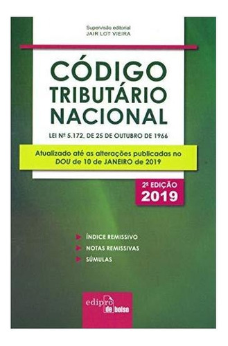 Código Tributário Nacional 2019 - Mini, De Equipe Edipro. Editora Edipro Em Português