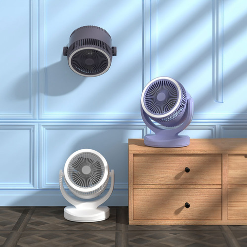 Ventilador Piso Pared Escritorio Portátil Recargable Luz Led Negro