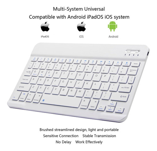 Teclado Inalambrico Español,recargable Bluetooth Wireless